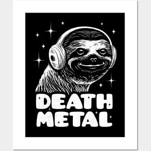 Death Metal Gift - Funny Sloth Death Metal Fan Posters and Art